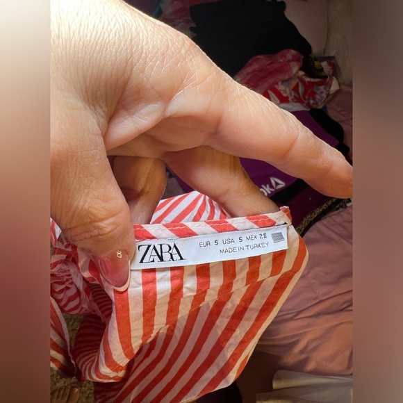 Striped Red Wrap Top - Picture 7 of 7